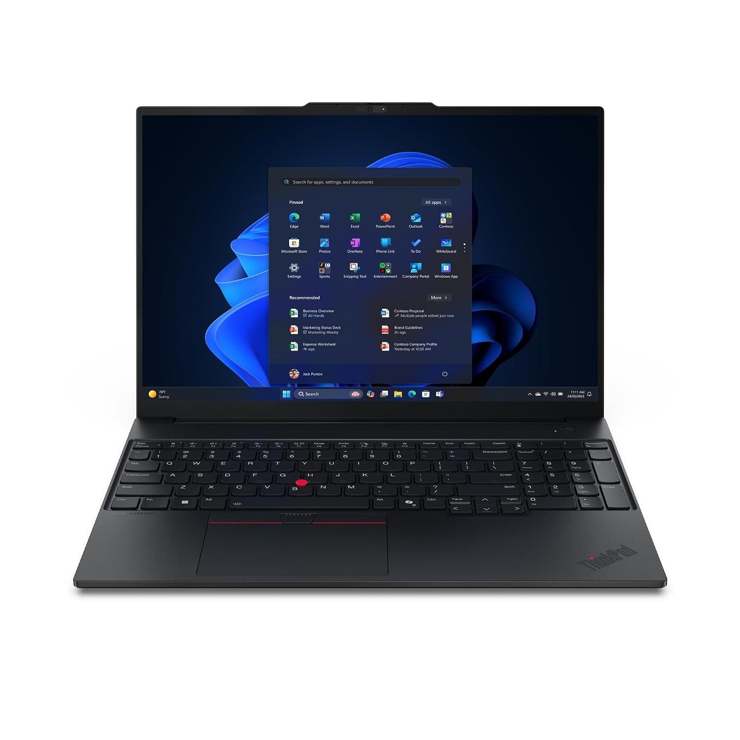 Lenovo ThinkPad E16 Gen 3 [Intel] Copilot+ PC Intel Core Ultra 7 258V Laptop Computer 16" [16] WUXGA 32GB 1TB SSD Wi-Fi 6E [802.11ax] Windows 11 Pro Tedesco Nero (TP E16 G3 CU7-258V 32GB - 1