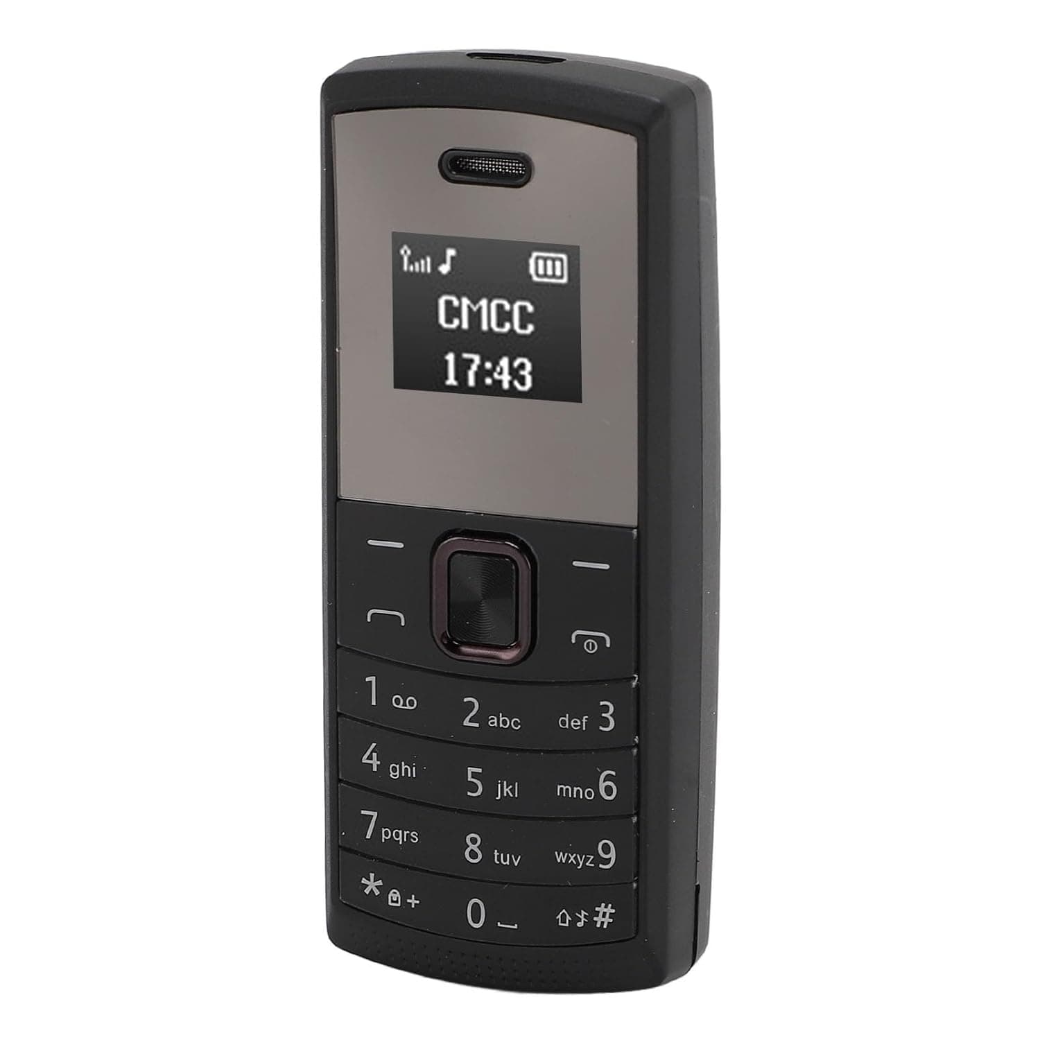 Smallest Mobile Phone, Miniature Phone Music Player Portable for Home (Black)