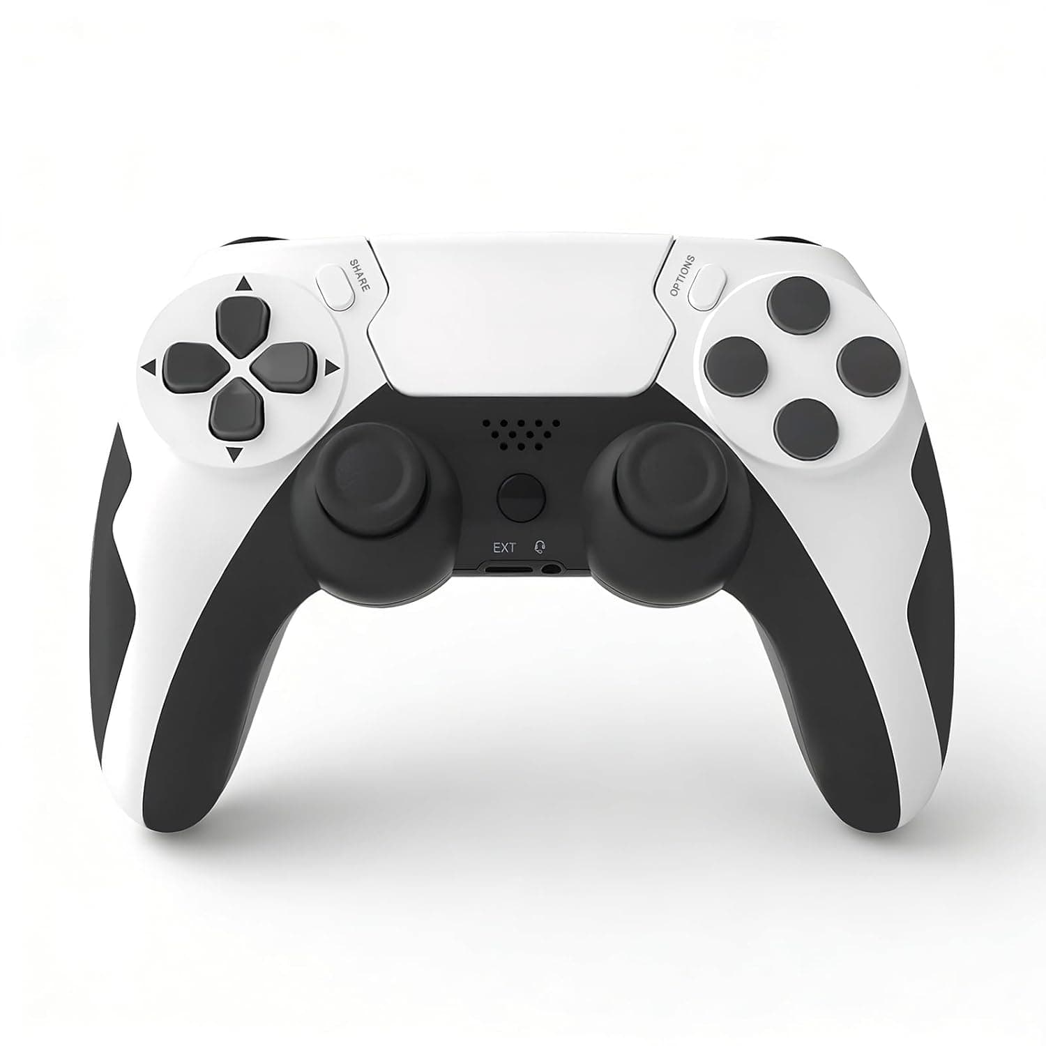 يد تحكم من لياروميس طراز RGB لمنصة الألعاب، تعمل بالبلوتوث، متوافقة مع PC، تدعم لوحة اللمس والاستشعار الحركي ومنفذ السماعات والاهتزاز، باللون الأبيض