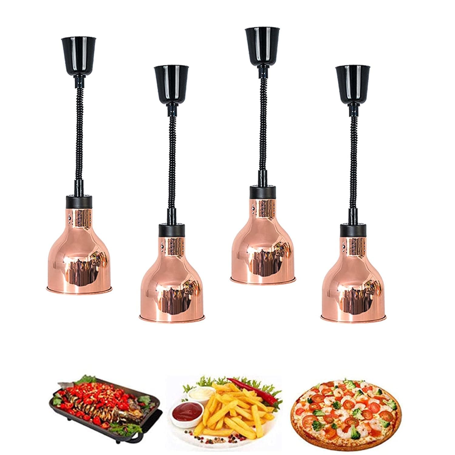 Food Heat Lamp Warmer, Food Service Warmers for Kitchen, Steak Pizza Heating Light for Prevent Food From Cooling Quickly,19cm