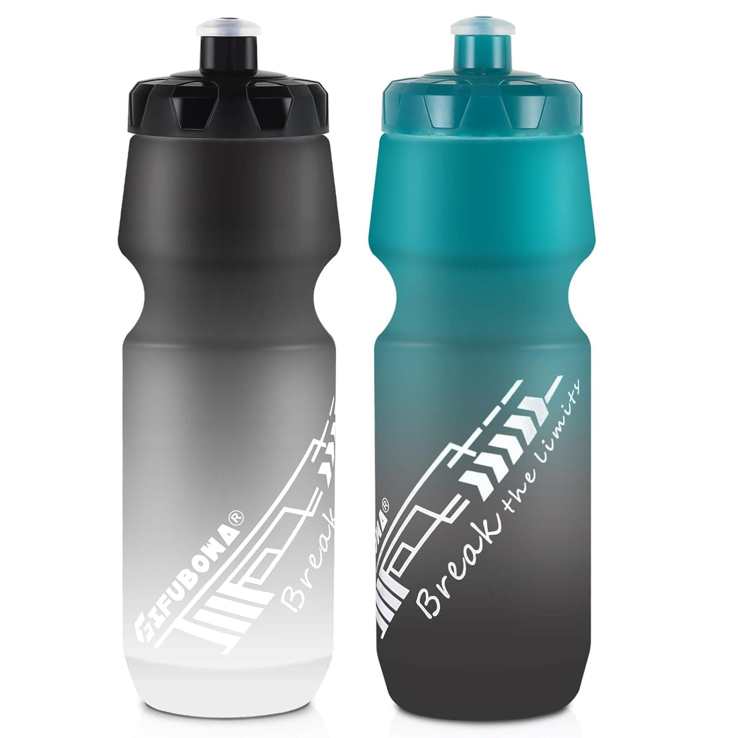 Bike Water Bottles 24oz Lightweight Mountain Cycling Squeeze Sports Drink Cup 2 Pack | Dishwasher Safe, 2 Pack, Leak Proof, Sports Exercise, Riding Outdoor Activities