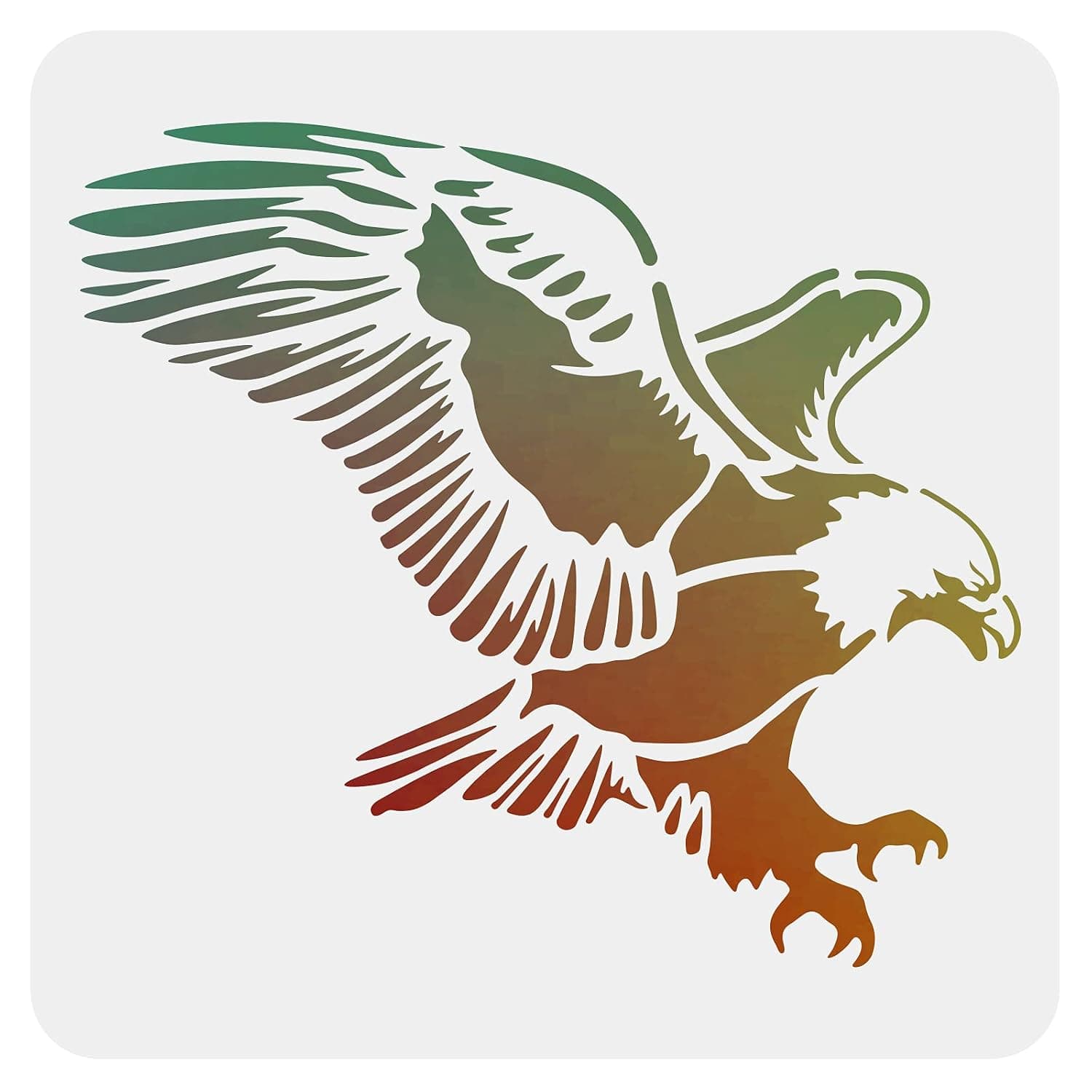 FINGERINSPIRE Eagle Stencil Decoration Template 11.8x11.8 inch Plastic Eagle Drawing Painting Stencils Square Reusable Stencils for Create DIY Eagle Crafts and Decor