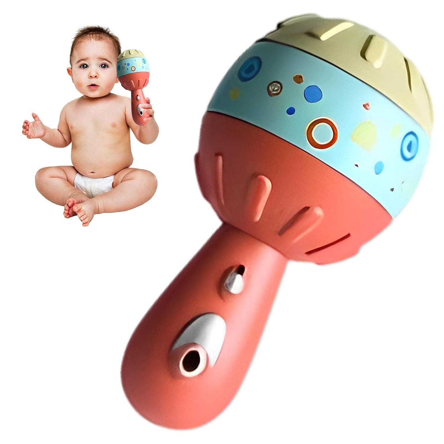 Infant Shaker Toy - Infant Rattles 0-6 Months,Infant Maracas Infant Sensory Toys Music Instrument Early Education Infant Gnaw Teeth Toy