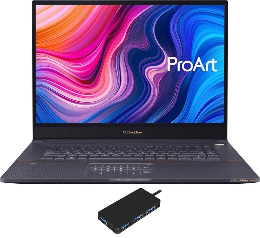 ASUS ProArt StudioBook Pro W700G3T-XS77 Workstation Laptop (Intel i7-9750H 6-Core, 32GB RAM, 1TB PCIe SSD, NVIDIA Quadro RTX 3000 Max-Q, 17.0" 1920x1200, Active Pen, Win 10 Pro) with USB Hub