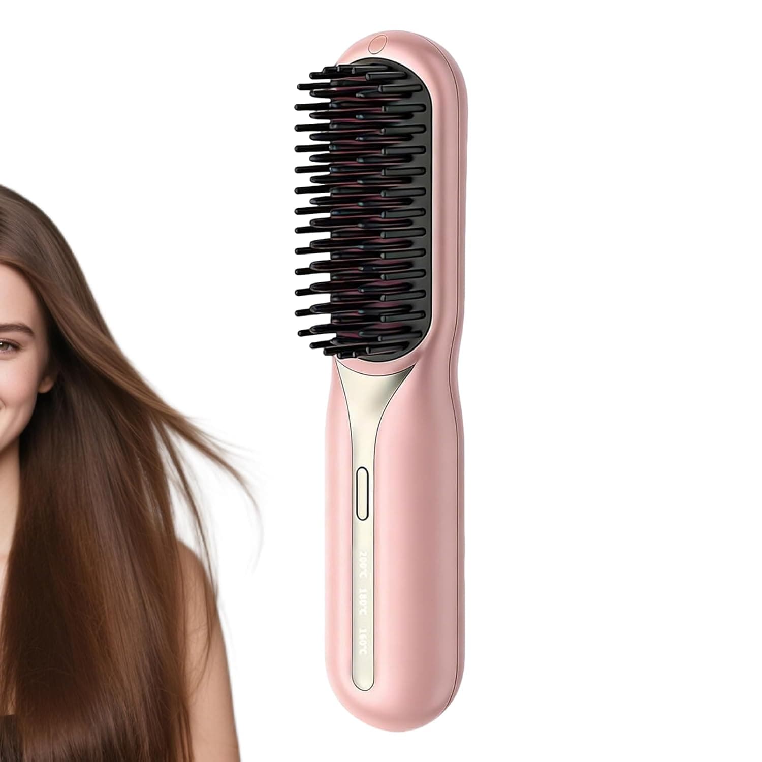 Straightener Brush - Fast Heating Anti-Scald Styling Tools,Flat Iron Hot Brush,for Girls Morning Rush Home Outdoor Travel Vacation
