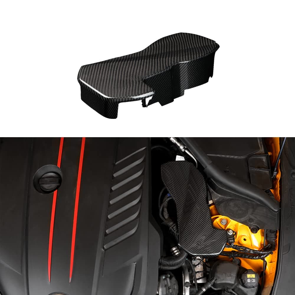 JSWAN Carbon Fiber Engine Room Wire Protection Cover for Toyota Supra A90 GR MK5 Car Hood Modification Parts Engine Room Harness Cover Automobile Exterior Replacement Accessories Gloss