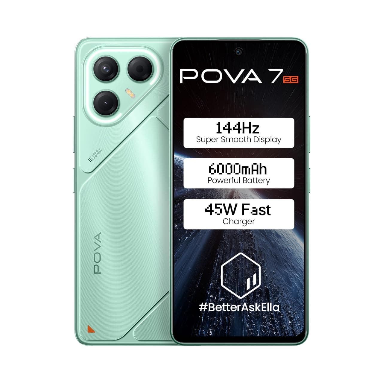 Tecno Pova 7 Dual SIM, 256GB Storage, 8GB RAM, 5G, Oasis Green, Middle East Version