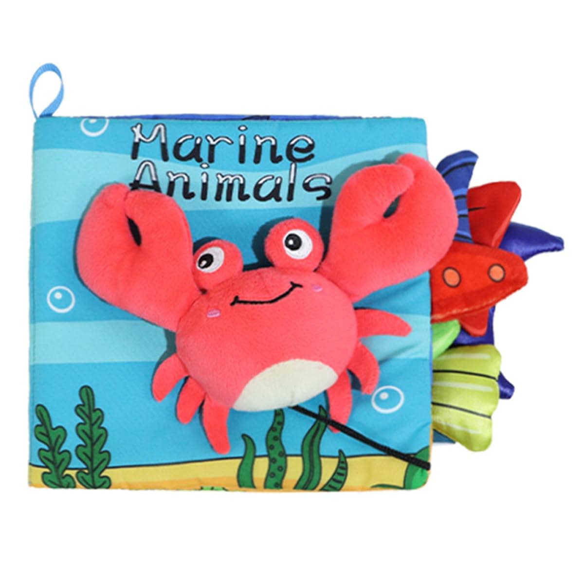 ALMEKAQUZ Soft Baby Books Toys,3D Touch Feel High Contrast Cloth Book Sensory Baby Toys 0-18 Months,Tummy Time Toys car seat toys stroller toys sensory books toddler,Baby Boy Girl Gifts (Crab)