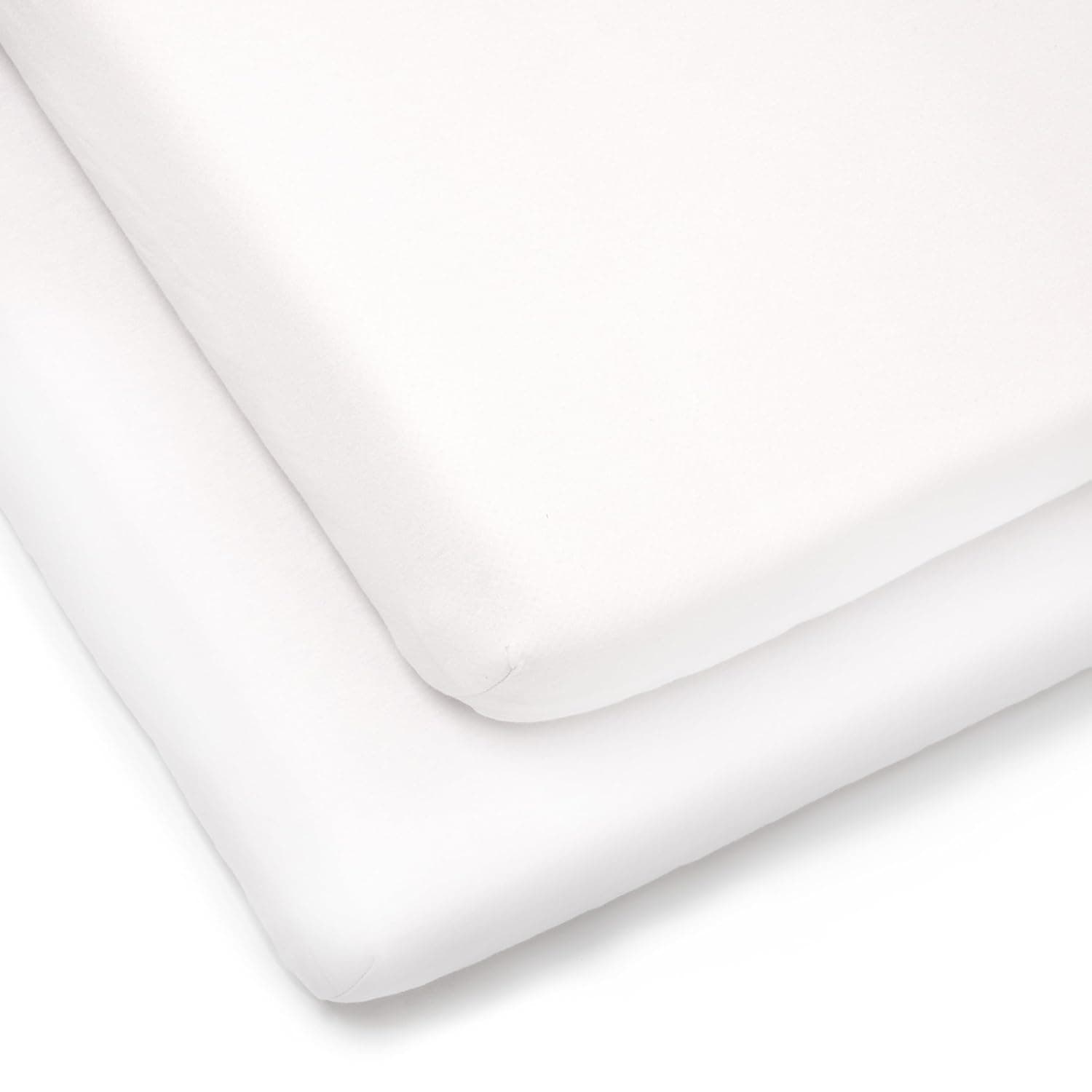 Clair de Lune 2 Pack Fitted Jersey Cotton Cot Sheets 60 x 120 cm (White)