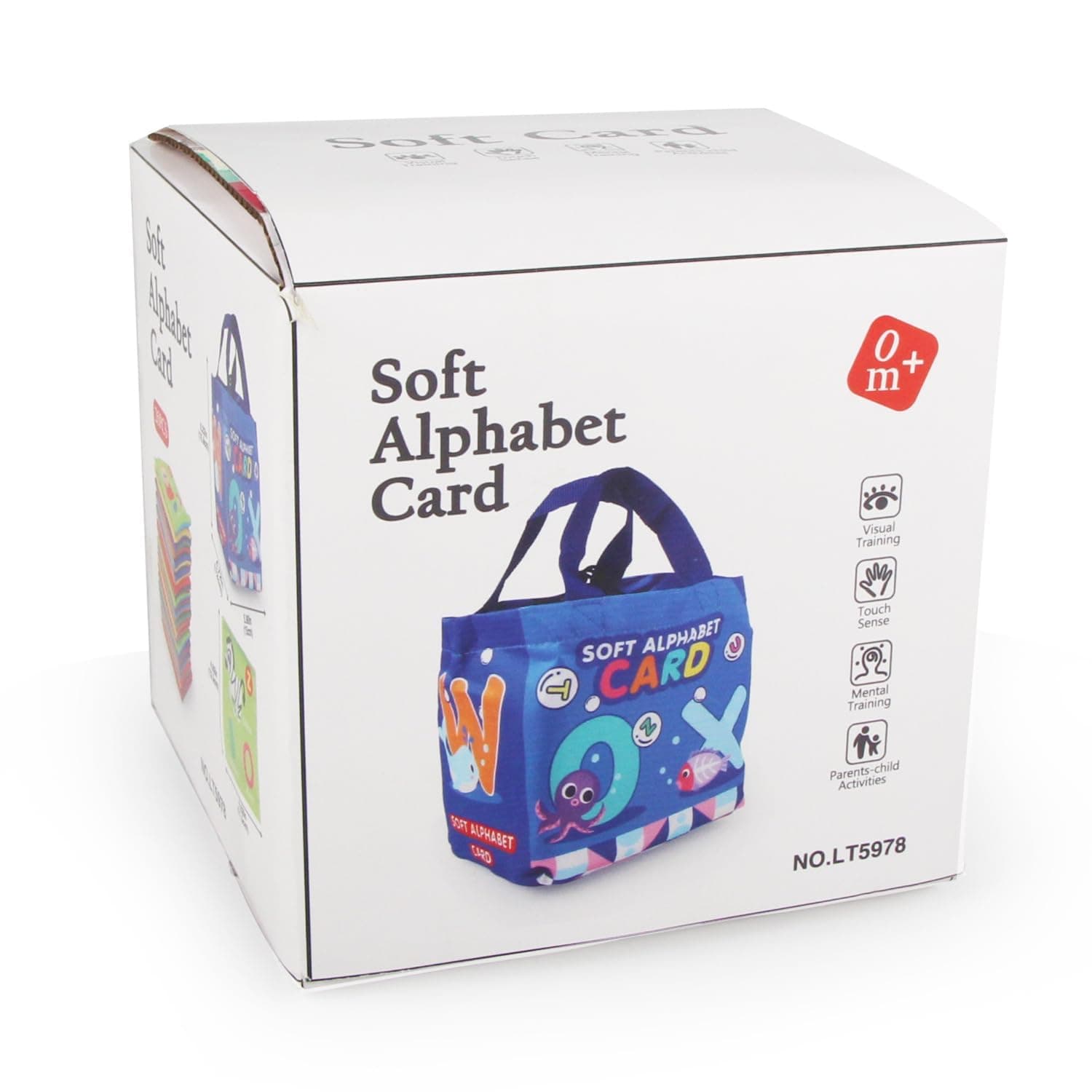 Baby Soft Alphabet Cards Toys, Washable Soft Letter Early Educational Toys, 26Pcs ABC Learning Flash ABC Number Cards for Babies Infants Toddlers Boys and Girls 0 1 2 3 Years Old (Letter with box)