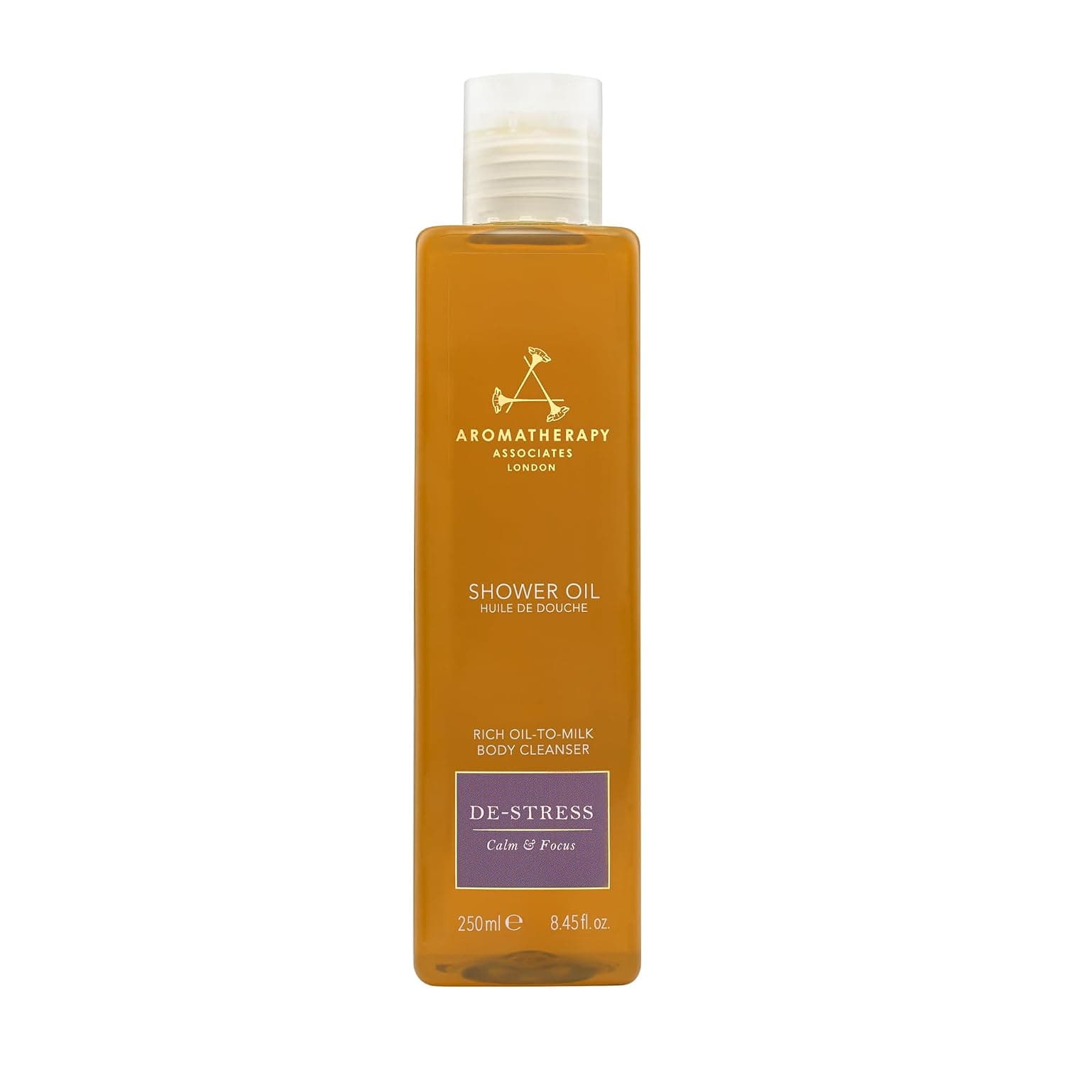 Aromatherapy Associates De-Stress Mind Shower Oil. Concentrated Blend of Frankincense, Chamomile and Petitgrain Essential Oils to Clear, Calm and Moisturize (8.45 fl oz)