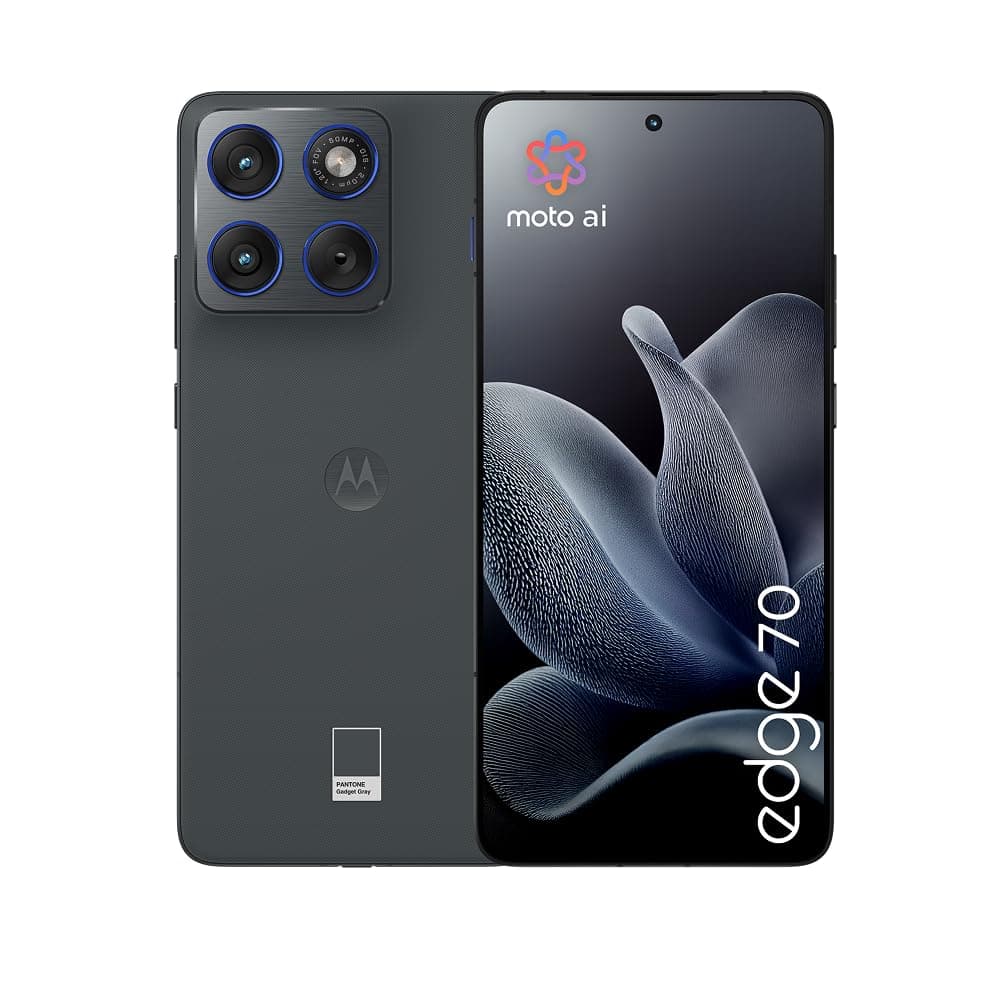 MOTOROLA Edge 70 5G, 12+12GB RAM Boost, 512 GB ROM, OIS Camera, IP68/IP69, Snapdragon 7 Gen 4, 6.7" pOLED Display 120Hz, PANTONE Gadget Grey