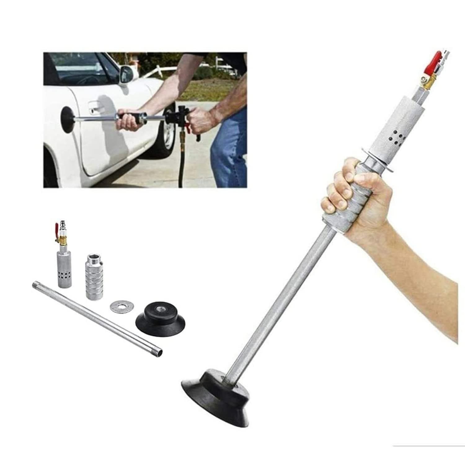 Air Dent Puller Pull Hammer, Heavy Pneumatic Sag Repair Pull Hammer Car Body Dent Repair Suction Cup Slide Tool Body Tools Automotive