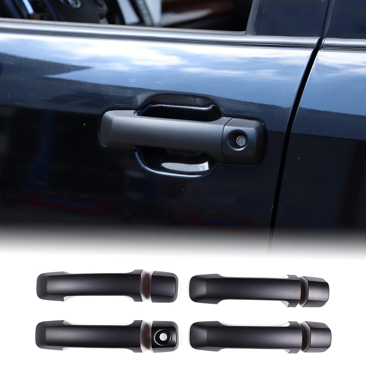 Aunginsy Exterior Door Handle Trim Covers Compatible with Toyota Tundra 2007-2021 & Sequoia 2008-2020 Car Front Rear Door Handle Cover Outside Door Handle Outer Covers Protector Shell ABS Accessories
