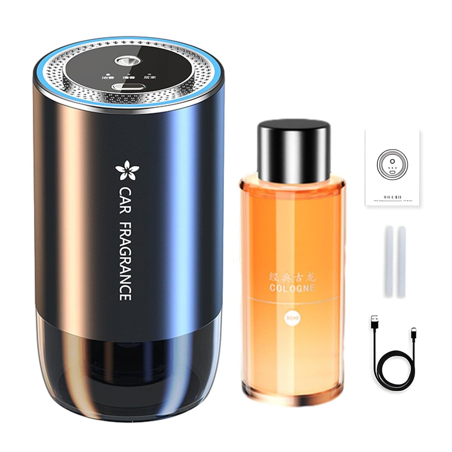 Car Perfume Diffuser 50ml Vehicle Scent Wellness Fragrance Diffuser | Car Diffuser Rechargeable for Car Home Decoration