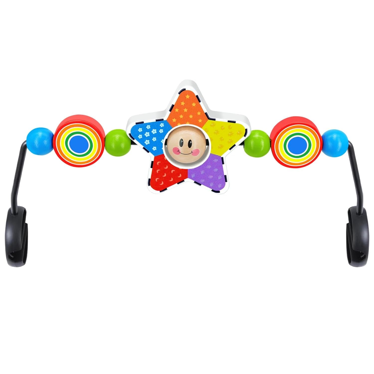 iGRATENS Baby Bjorn Bouncer Toy Bar, Child-Friendly Materials | Wooden Toy for Baby Bouncer Soft & Bliss, Easy to Attach and Remove, Exciting Design for Curious Babies, Pentagram
