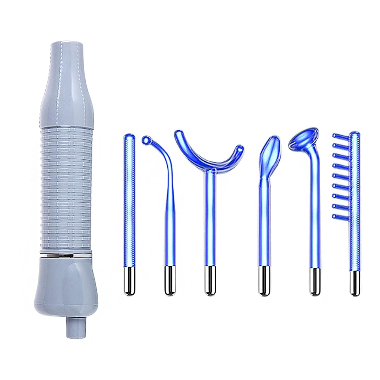 اليتزيا جهاز علاج كهربائي عالي التردد من بلو لايت، 6 مجموعات من الاوزون الكهربائي عالي التردد للعناية بالبشرة وحب الشباب، جهاز تجميل للعناية بالبشرة وحب الشباب ETD005 (رمادي)