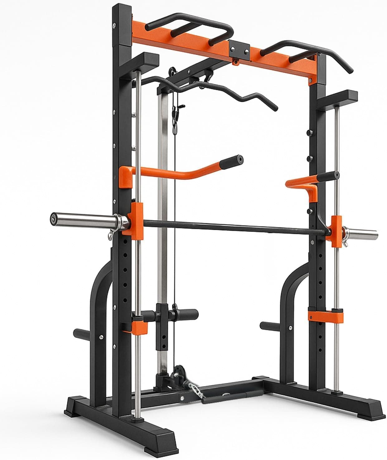 SKY LAND Power Cage with Smith Machine, Multi Function Home Gym, Squat Rack, Cable Crossover, Pull Up Station, Weight Training System for Full Body Strength Workout GM-8151