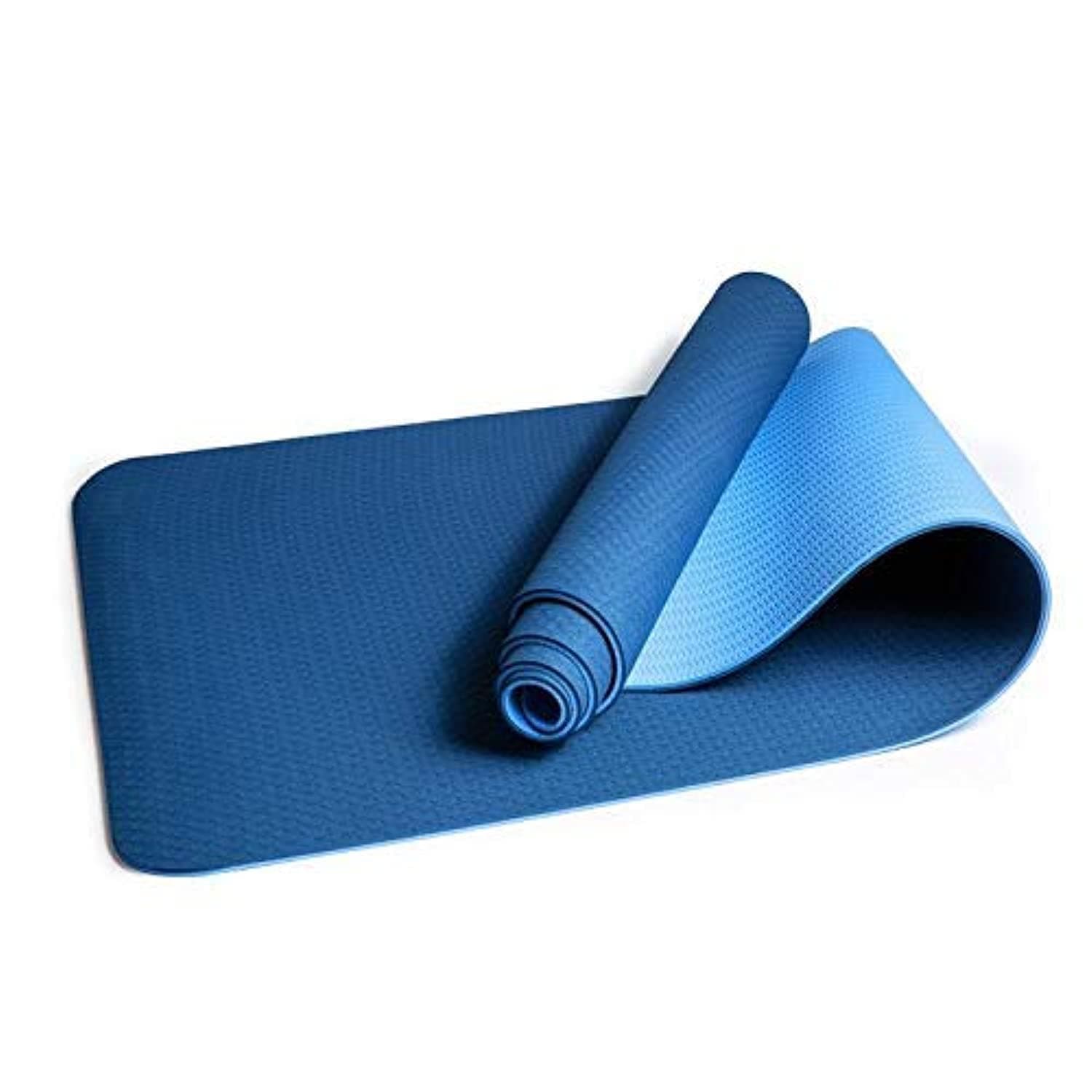Double Color TPE Yoga Mat (Blue, 6mm)