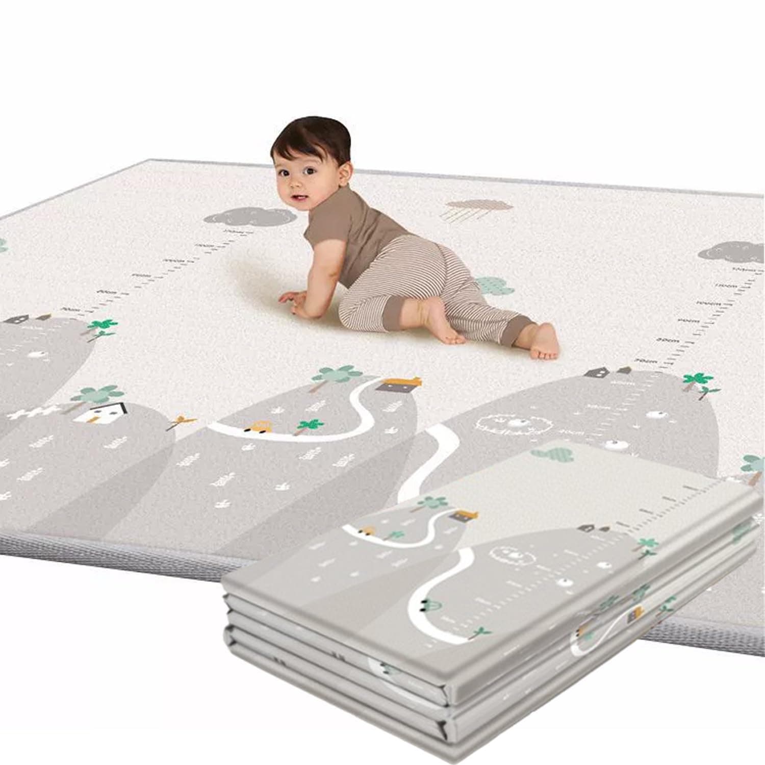 Baby Crawling Mat, 200 x 180cm Baby Play Mat Non Toxic Floor Mat Large Foam Play Mat, سجادة زحف للأطفال,Double-Sided Waterproof Baby Play Mat Extra Thick for Toddler Boy Girl Floor Play