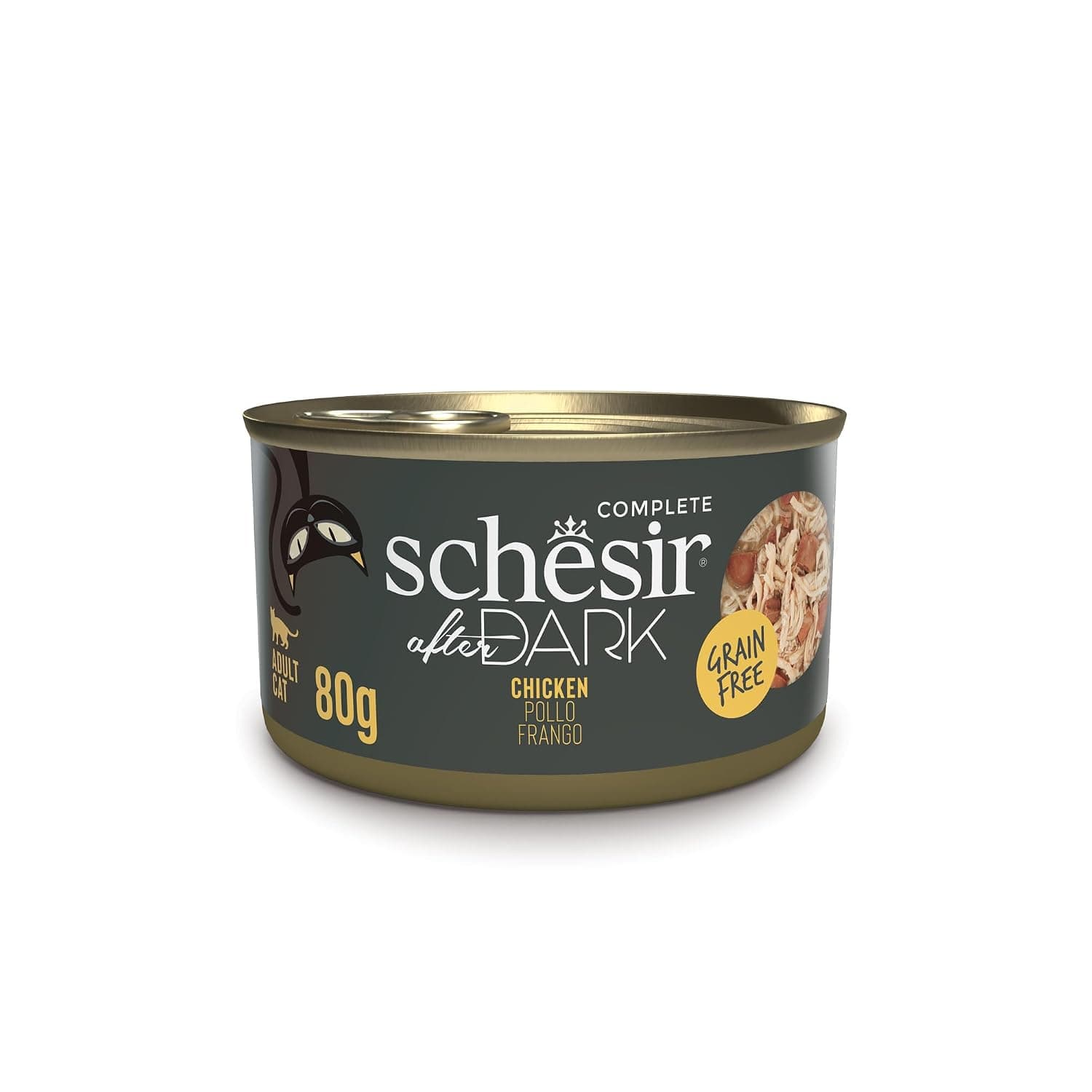 Schesir After Dark Chicken Fillets Complete Wet Cat Food 12 Cans x 80g