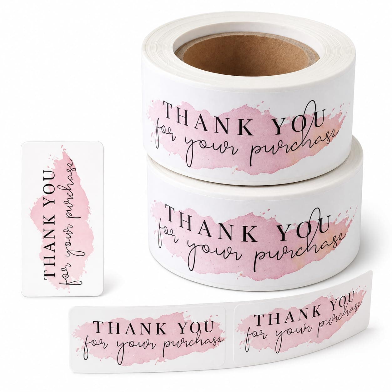 Thank You Stickers Roll 240PCS, Self Adhesive Rectangular Thank You for Your Purchase Stickers,Packaging Decorative Thankyou Sticker for Small Business Packaging,Envelopes,Parcels and Gift Wrapping