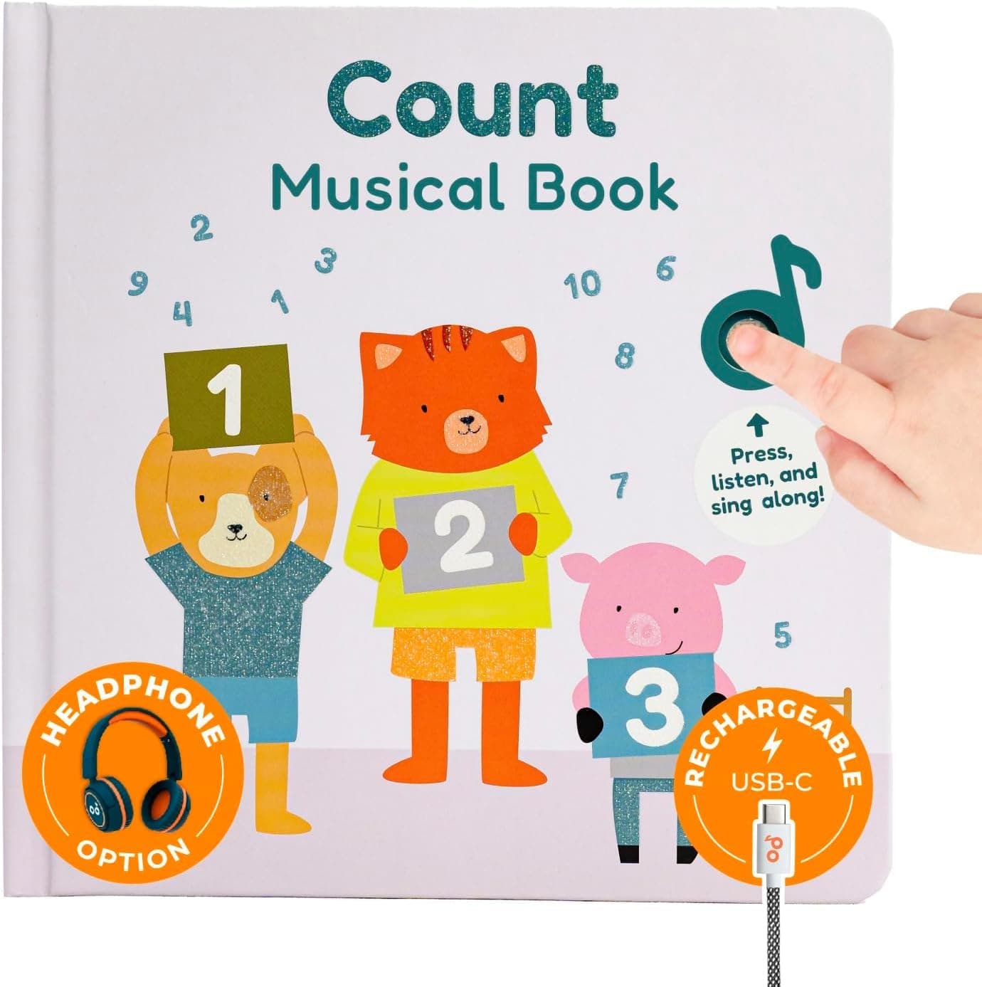 Cali's Books Count with Nursery Rhymes Sound for Babies and Toddlers. Interactive Sound for Toddlers 1-3 with Counting and Numbers Songs. Back to School. Award Winner Toy