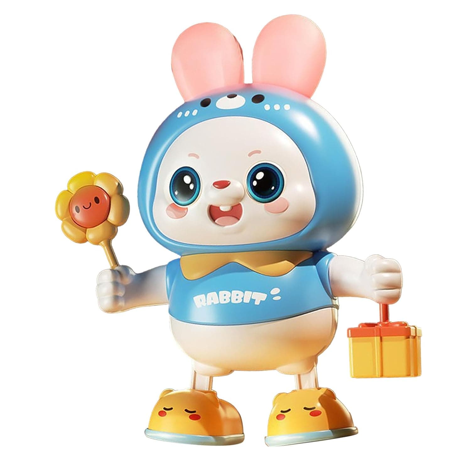 Hidyliu Electric Dancing Bunny for Children, Interactive Musical Dance Toy Improves Tummy Time for 0-3 Months, Plastic (Blue)