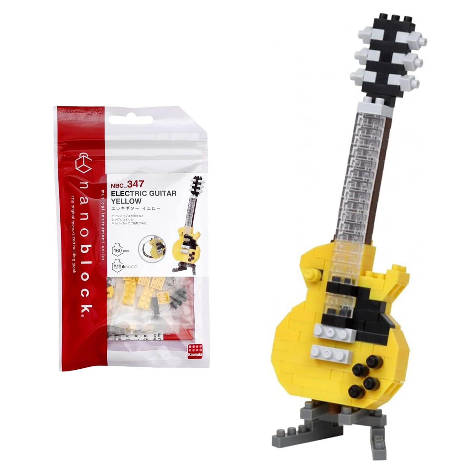 nanoblock - Electric Guitar Yellow, [Instruments], nanoblock Collection Series Building Kit