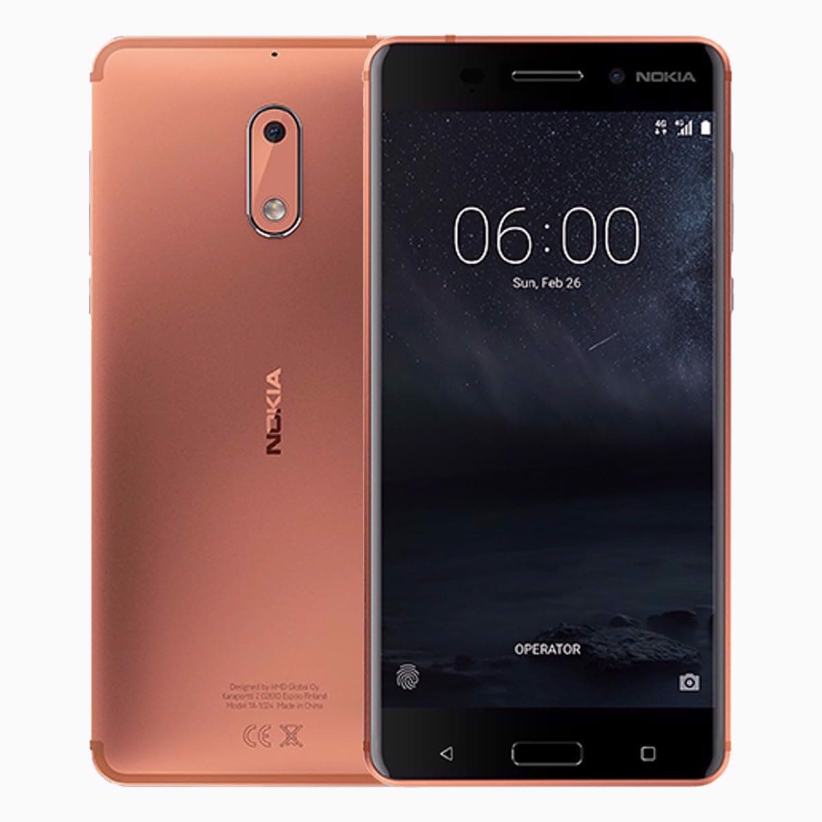 Nokia 6 Single-SIM 32GB ROM + 3GB RAM (GSM Only | No CDMA) Factory Unlocked 4G/LTE Smartphone (Copper) - International Version