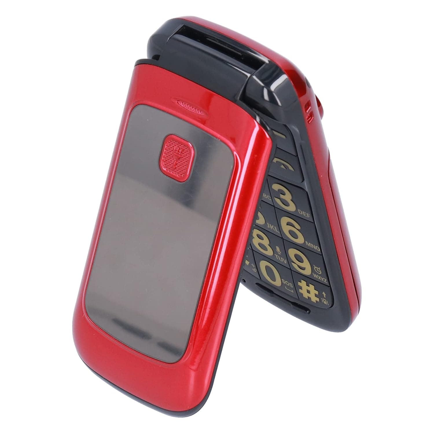 Flip Phone, Elderly Cell Phone 32+32MB Memory Dual Cards Dual Standby 2G Mobile Phone Keyboard Phone with 1200mAh Li-ion Battery Capacity, Gifts for Seniors