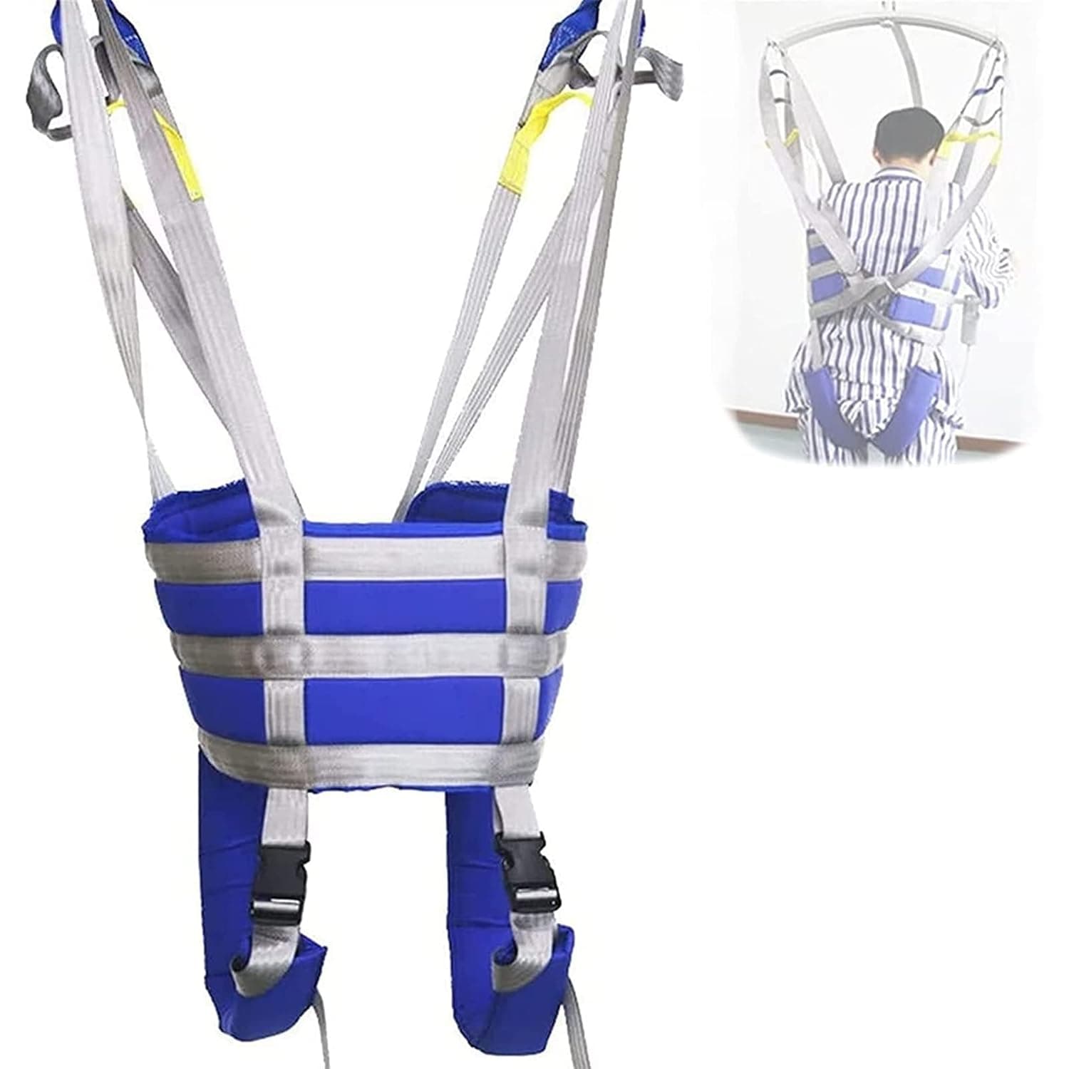 Full Body Lift Sling, Divided Leg Sling,Patient Assisted Walking Harness,Medical Gait Belt,Standing Walking Aids Strap Supports Leg Trainers (Size : M)