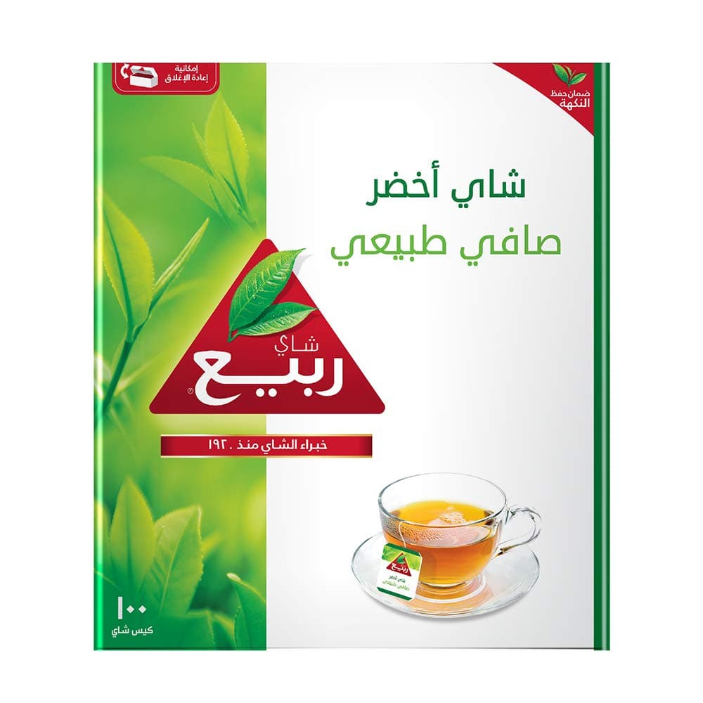ربيع شاي اخضر طبيعي 100 كيس