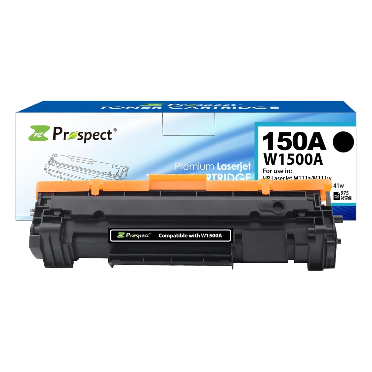 خرطوشة حبر بروسبكت 150A W1500A 150A متوافقة مع طابعة اتش بي ليزر جيت M111a M111w MFP M141a M141w MFP M141a M141w اسود