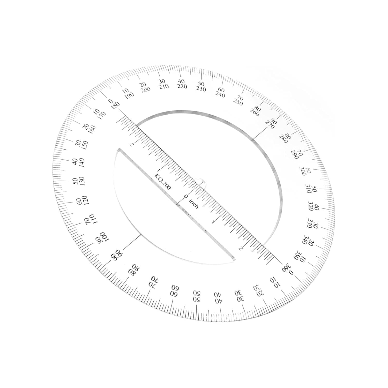 360 Degree Clear Protractor 20cm/8 Inch Diameter Plastic Math Protractors | Circle Protractors, Mathematical Tool Allowing you to Measure Degrees at the Same Time to Measure the Length