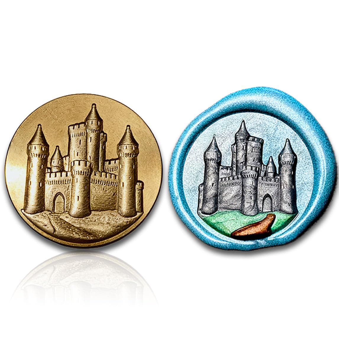 Mceal Wax Seal Stamp Head, 3D Embossed Relief for DIY Crafts, Wedding Invitations, Gift Wrapping,Medieval Collection-Castle