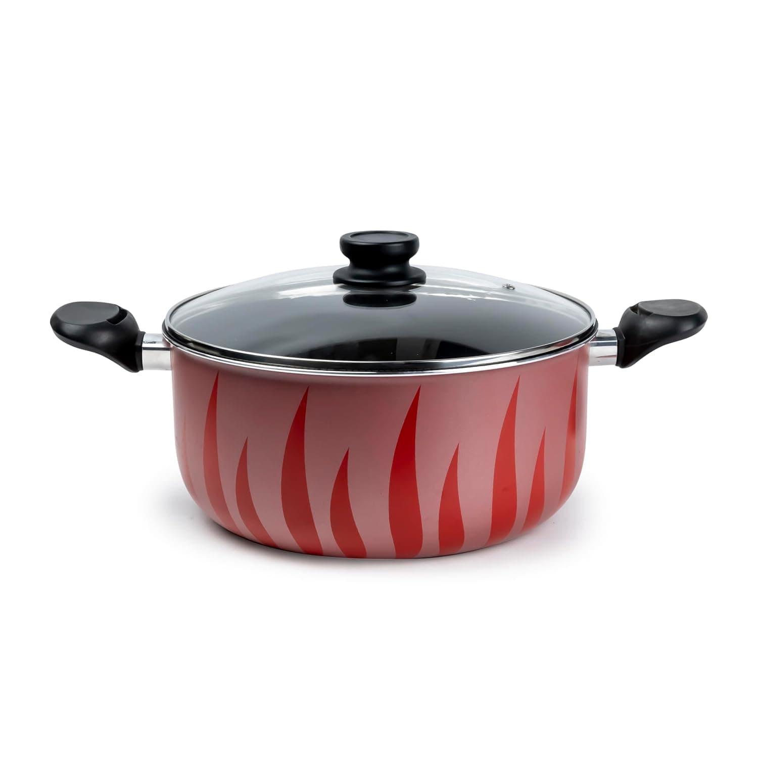 Flame Design Non-Stick Casserole with Lid and, Stew Pot Suitable for Gas, Electric, Induction, and Ceramic Stove Dutch Oven - 28cm