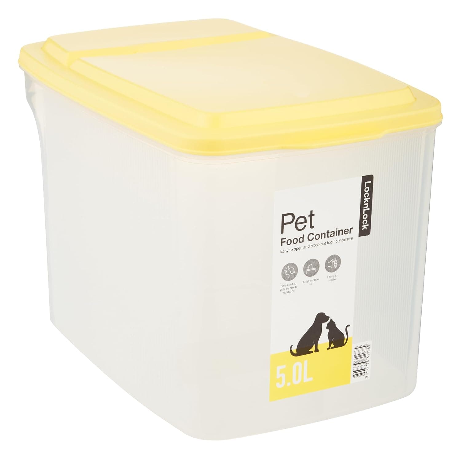 LocknLock Pet Dry Food Container with Handle, 5 Litre Capacity