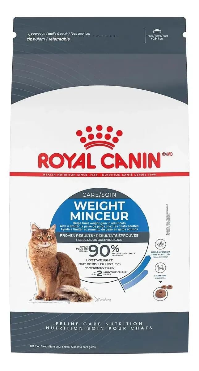 Royal Canin Feline Weight Care Adult Dry Cat Food, 14 lb bag | For Slightly Overweight Cats, Weight Loss, For Adult Cats, Crunchy Kibble, Developed by Veterinarians