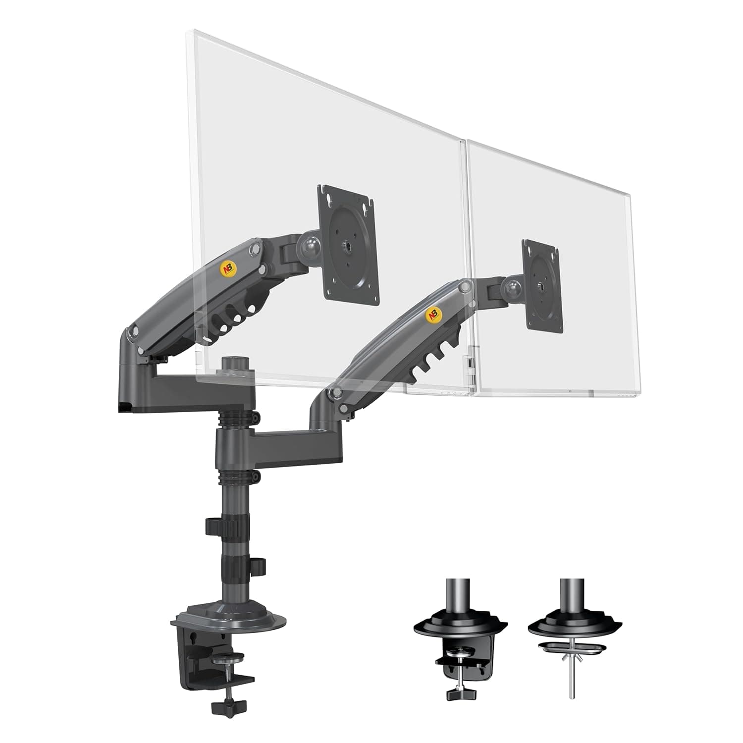 NB North Bayou Dual Monitor Desk Mount Stand Full Motion Swivel Computer Monitor Arm (H180)