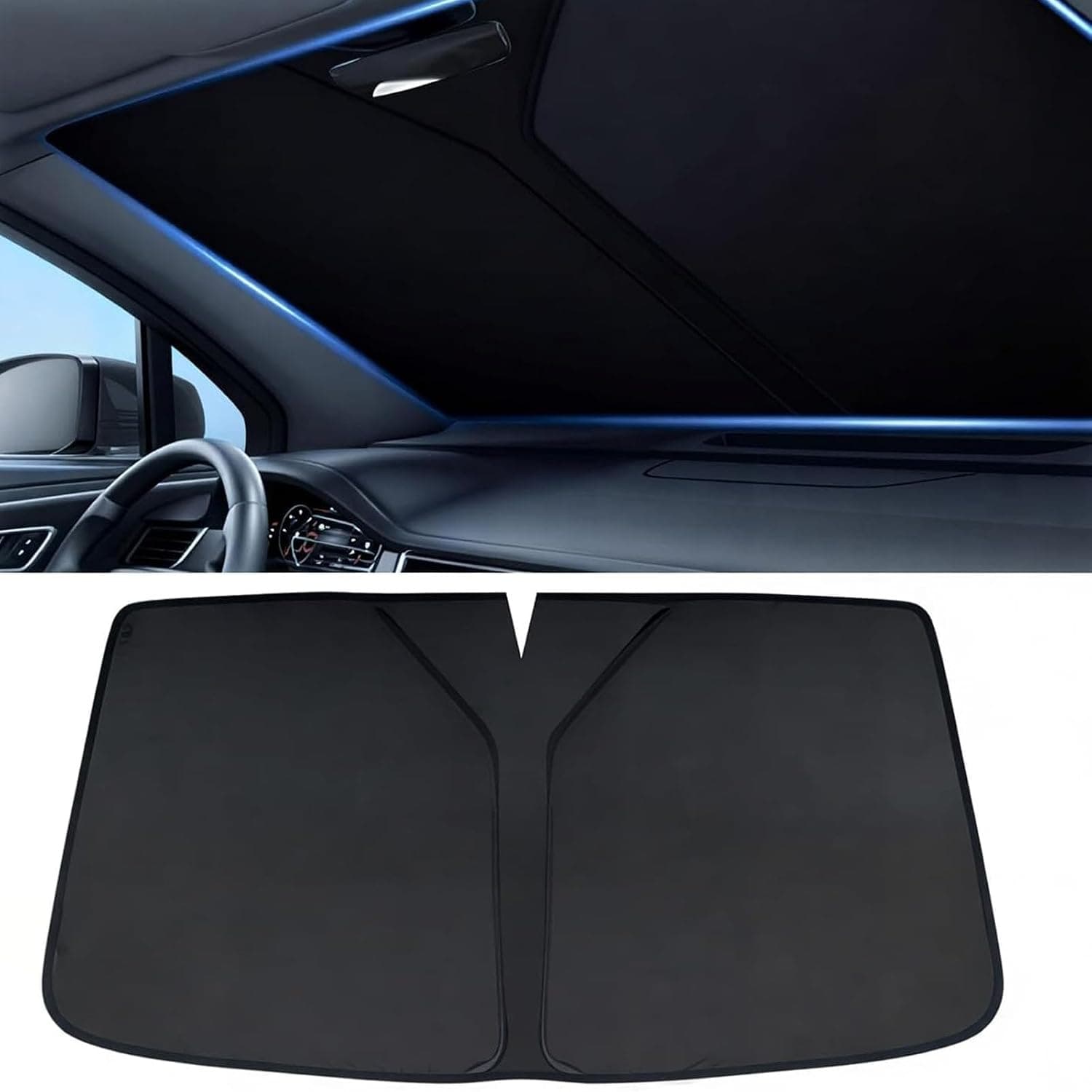 Car Windscreen Sun Shade for Hyundai Staria 2021-2021 2022 2023 2024 2025 US, Folding Front Window Sun Shade UV Rays Reflector Protector Heat Blocker Keep Vehicle Cool