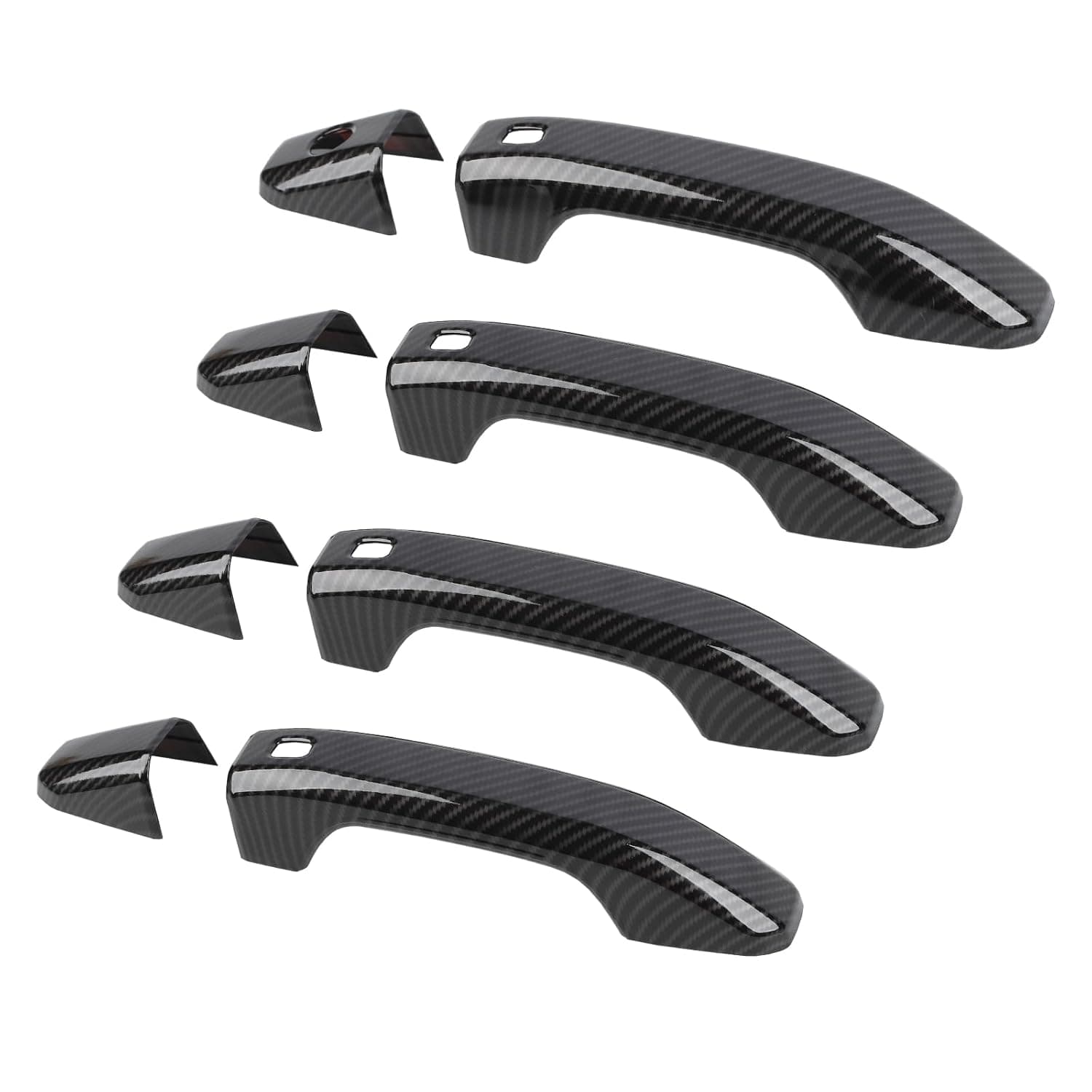 Linskip Exterior Door Handle Covers Compatible with 2021 2022 2023 2024 2025 Chevry Suburban Tahoe & 2021-2023 GMC Yukon & 2019-2025 Silverado/Sierra 1500, Exterior Accessories Carbon Fiber