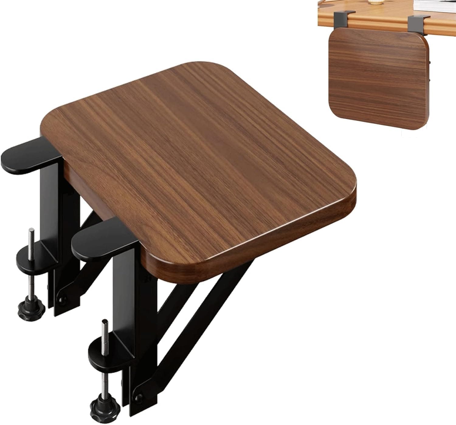Paporich Solid Wood Desk Extender, Folding Keyboard Shelf with Tool-Free Installation, Tray Desk Extension Shelf for Home Office, Dorm, Organize & Expand Your Desk Surface
