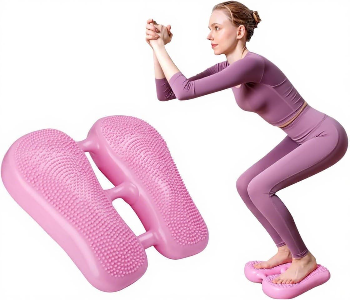 Tazweeq Mini Air Stepper, Inflatable Steppers for Exercise at Home, Stair Stepper for Girls Workout, 220LB Capacity Foot Massage Balance Board for Yoga Training, Indoor Outdoor Sports Equipment, Pink