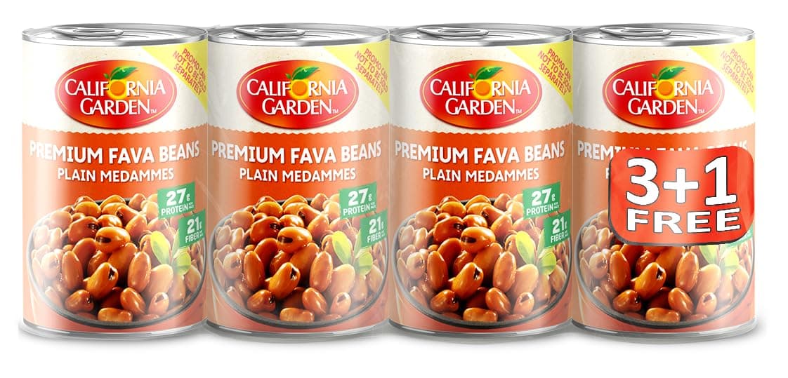 California Garden Plain Fava Beans Can, 4 X 450G