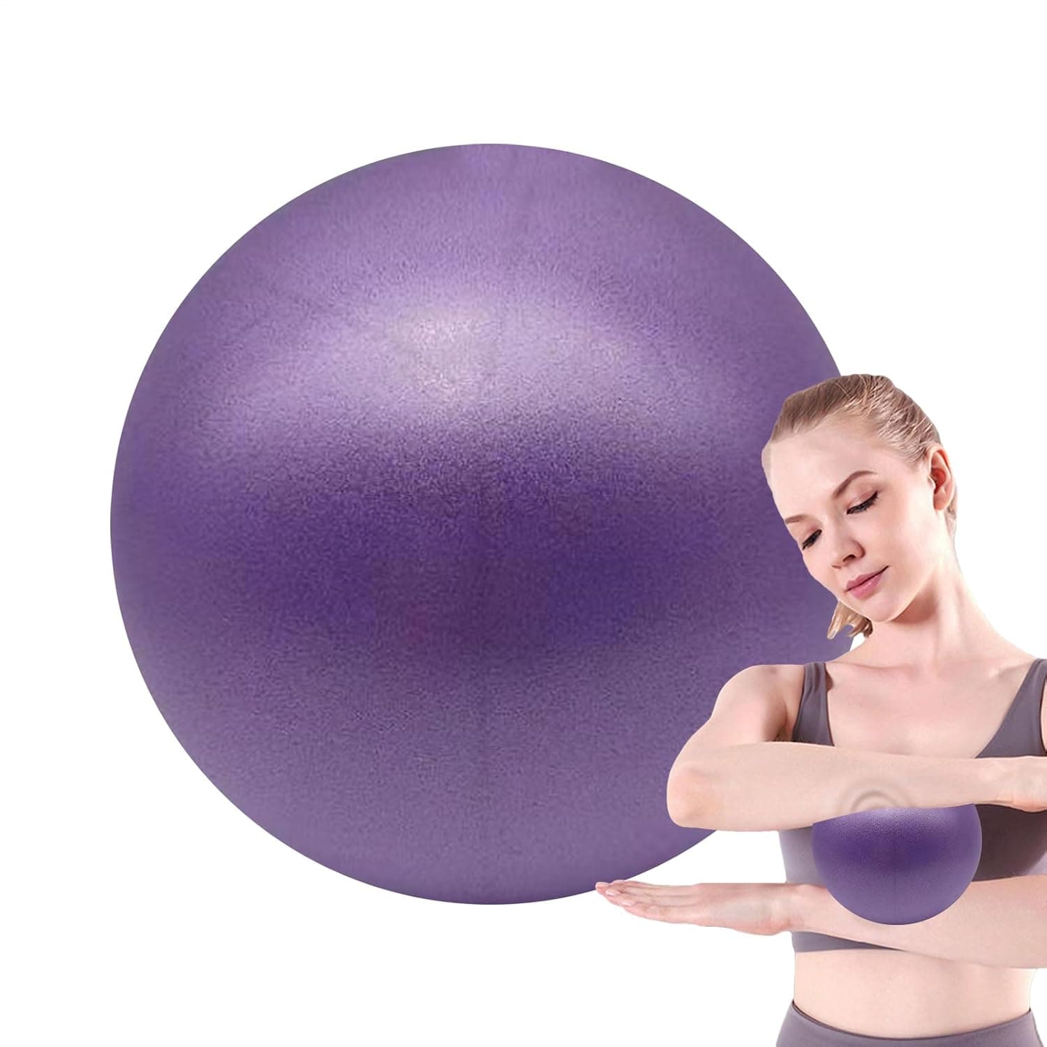 Small Yoga Ball Yoga Fitness Gym Equipment, Rehabilitation Training | Inflatable Small Excersing Ball Leg, Thigh, Arm, Belly, Abdomen, Butt Training for Home, Offices, Spa, Fitness, Relaxation