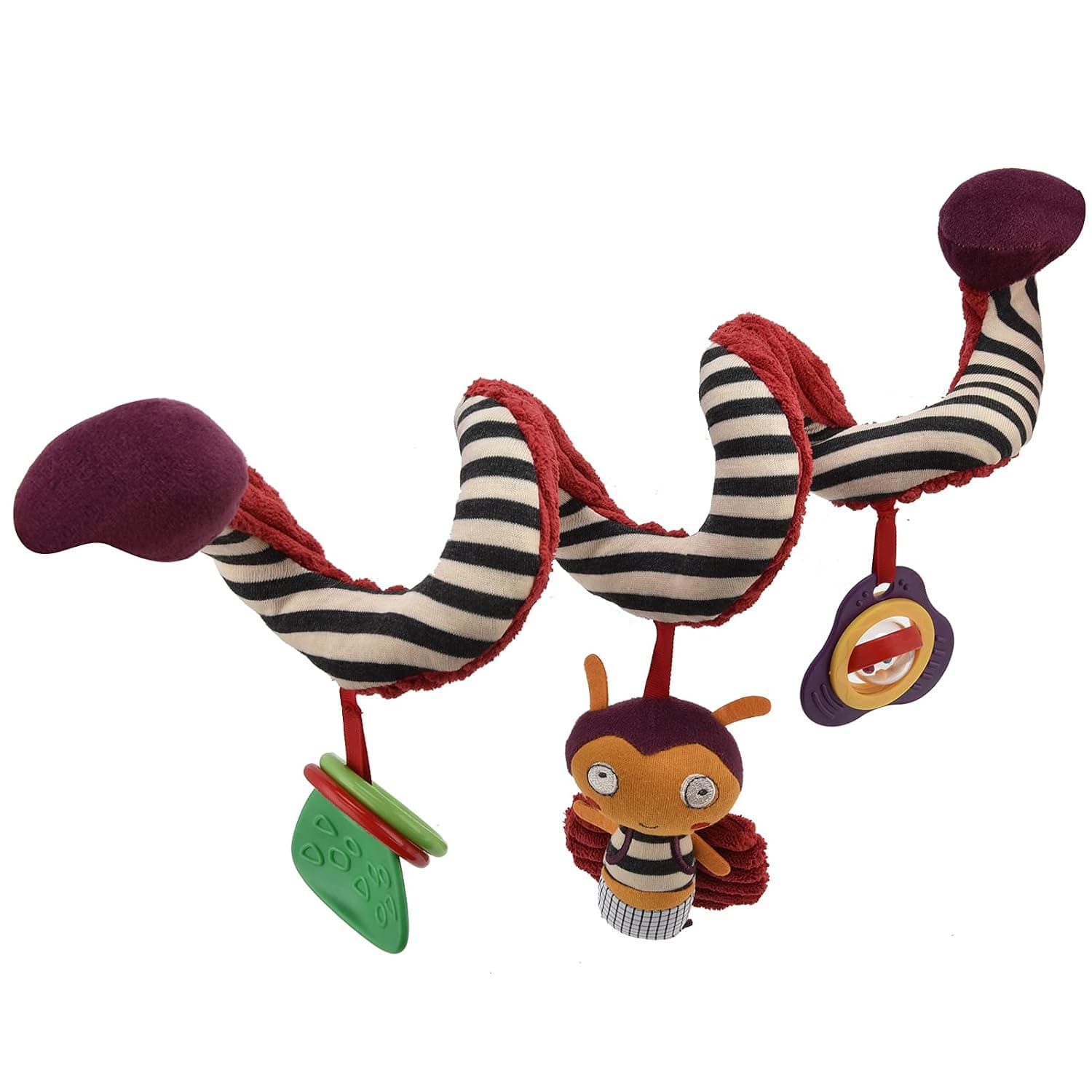 Baby Car Seat Toys, Infant Baby Soft Spiral Plush Toys Stroller Toys Hanging Rattle Toys for Crib Bed Stroller Car Seat