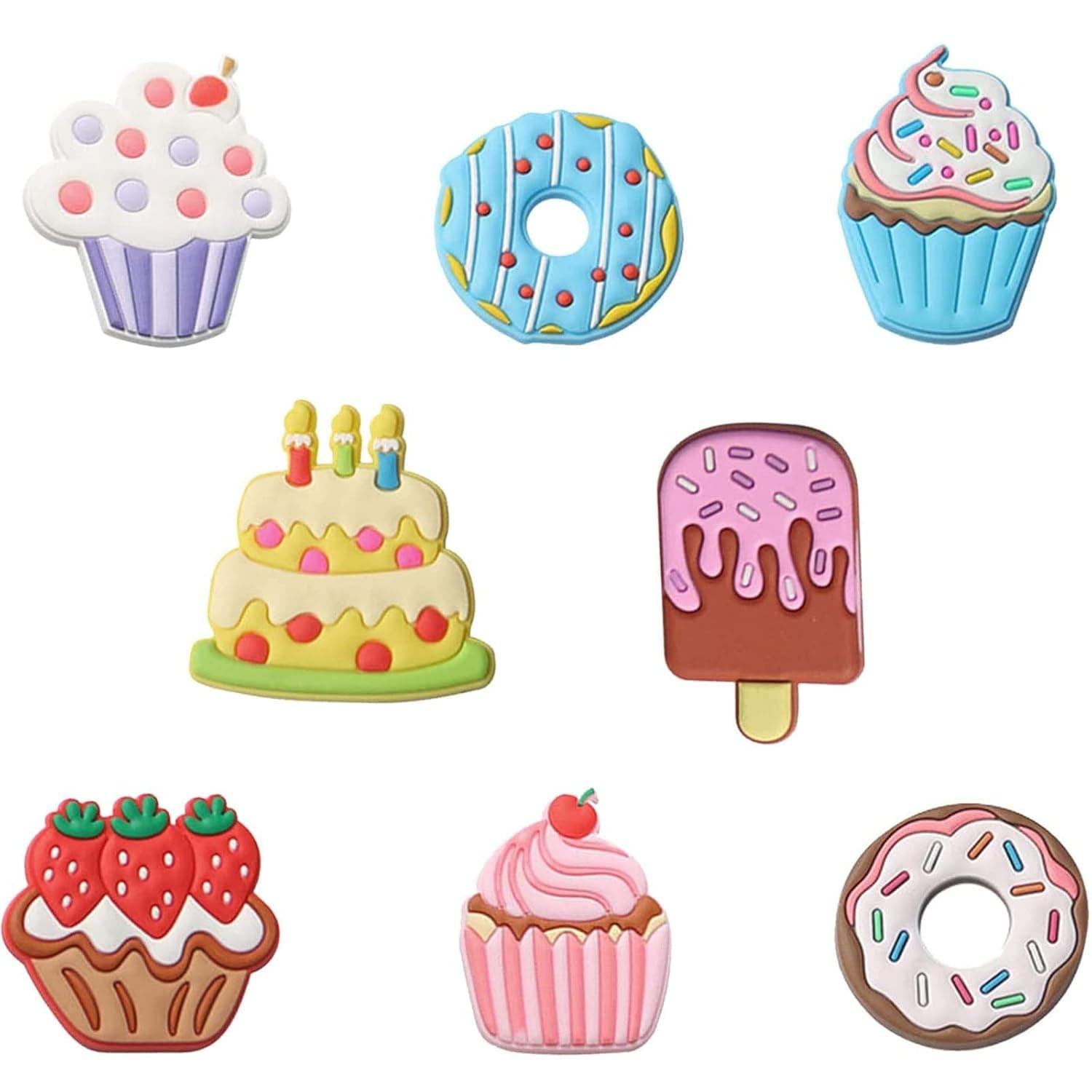 8 Pcs 3D Silicone Refrigerator Magnets, Fun Kids Magnets for Whiteboards Home and Classroom Decor, Safe Soft Surface Decorative Magnets, Colorful Creative Set