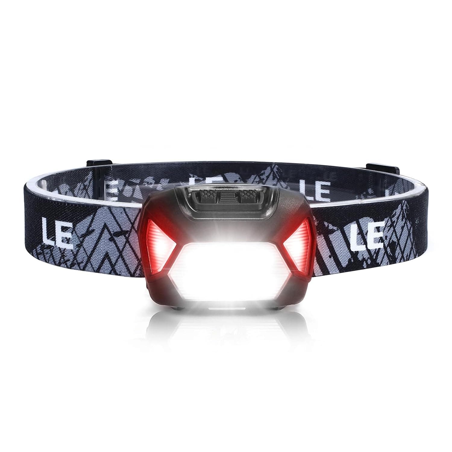 Lepro Head Torch Super Bright LED Headlamp with 6 Lighting Modes, Waterproof, Battery Powered LED Lightweight Headlight for Cycling Running Camping for Kids Adults [Not Included Battery] | Head Torch with 6 Modes & Red Light, Battery Operated Headlamps, IPX4 Waterproof Headlamp, Ideal for Camping, Black