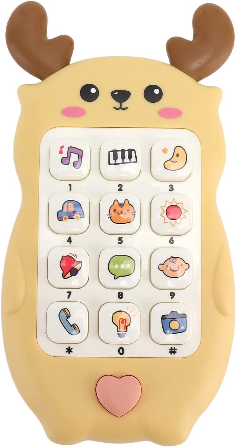 Baby Musical Phone Toy with Teether (Yellow)
